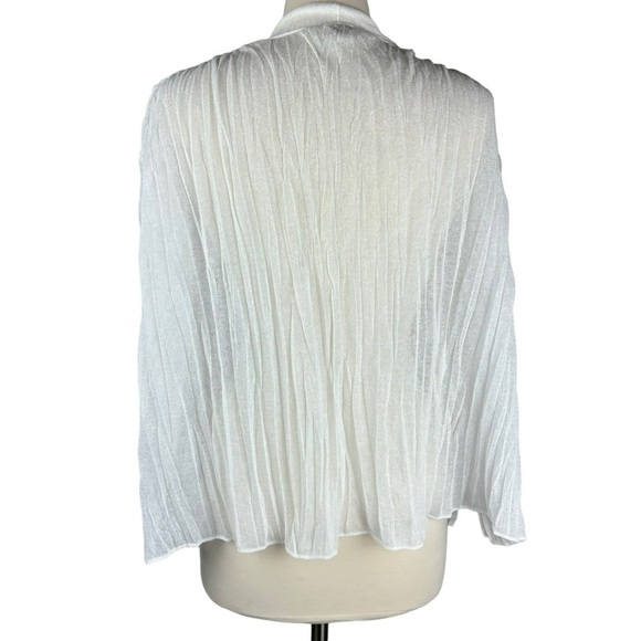 Chico’s Like New White Sleeveless Open Front Lightweight Spring Cardigan Small-O - Picture 3 of 13